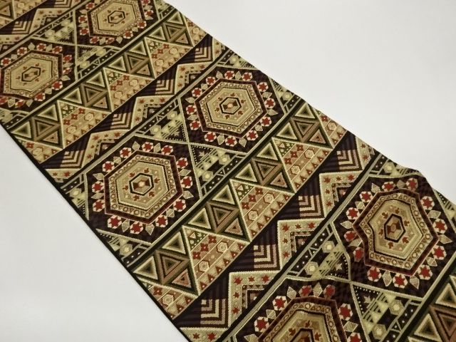 JAPANESE FUKURO OBI / WOVEN GEOMETRIC